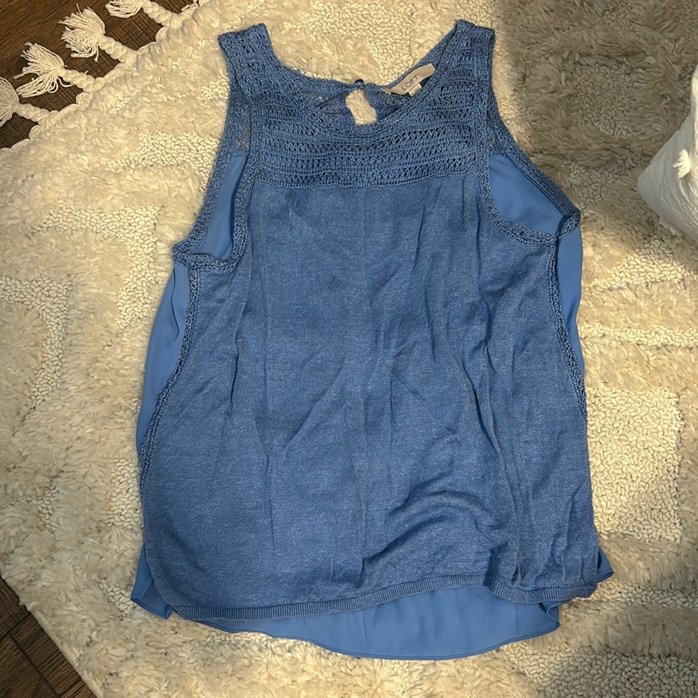 Crochet mixed media top